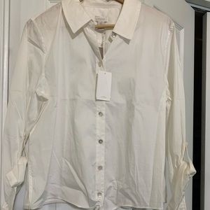 NWT Chico’s size 2 white cropped blouse
